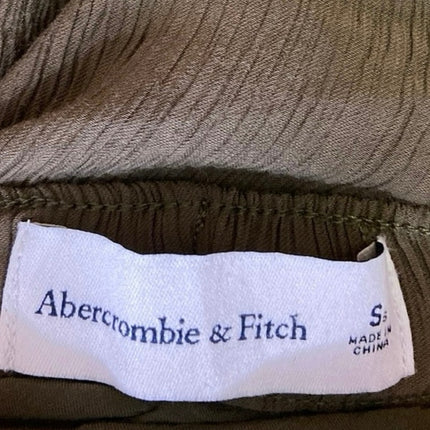 Abercrombie & Fitch Tan Wide Leg Elastic Waist Drawstring Casual Ankle Pants S