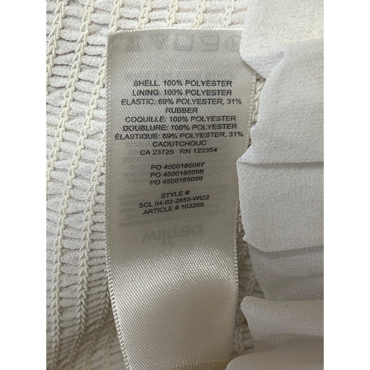 Aritzia Wilfred White Long Balloon Sleeve Smocked Mock Neck Blouse Top Size 2XS