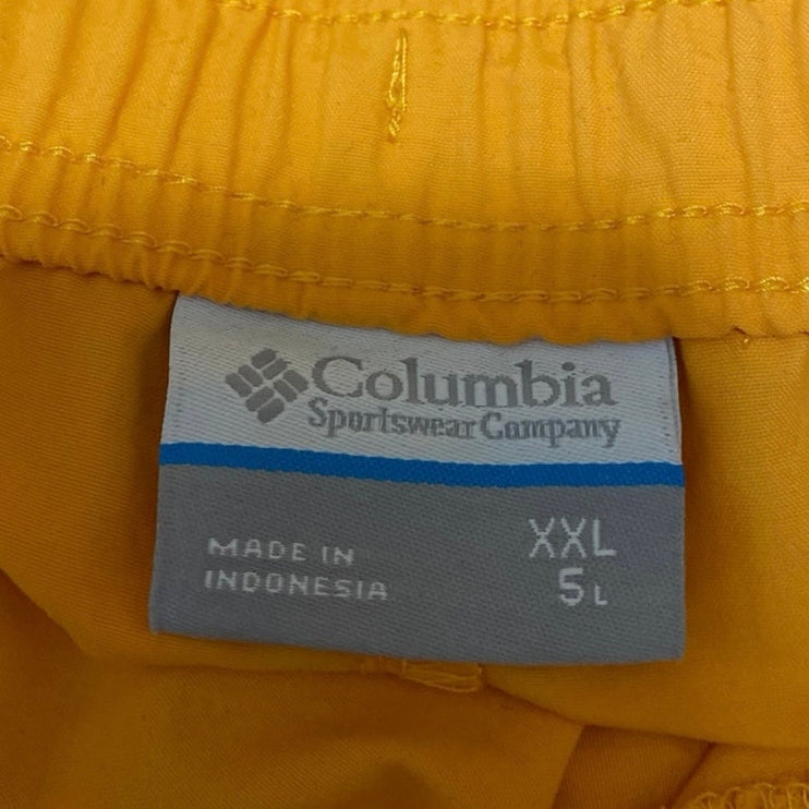 Columbia Men's Yellow Elastic Waist Pockets Windbtreaker Sweat Shorts Size XXL