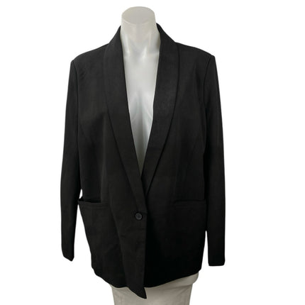 NEW Noisy May Black One Button Collared Long Sleeve Pocket Blazer Coat Jacket S