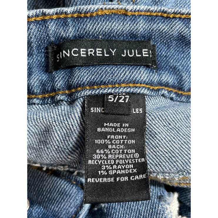 Sincerely Jules Women's Distressed High Rise Straight Denim Jeans Pants Sz 5/27