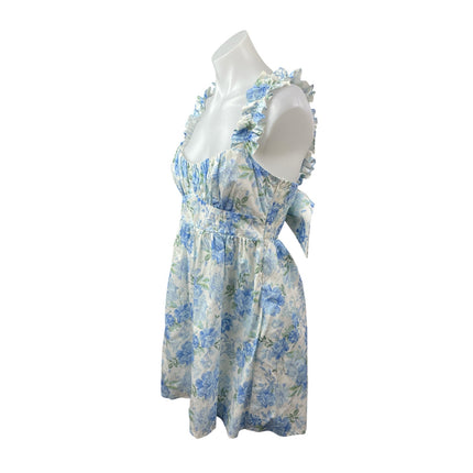 Altar'd State Alexa Floral Smocked Ruffled Sleeveless Mini Flare A-Line Dress S