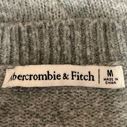 Abercrombie & Fitch Women's Gray Wool Short Sleeve Knit Crewneck Sweater Top M
