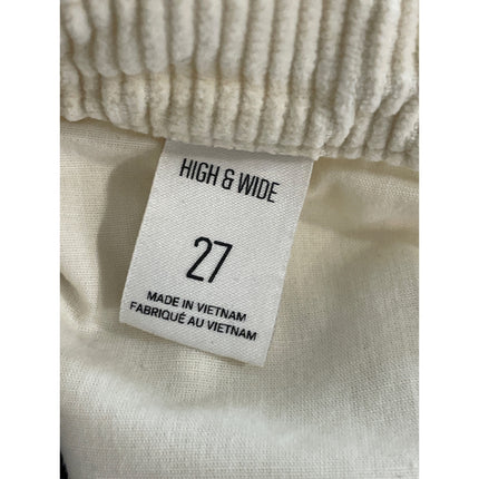 Urban Outfitters BDG Women's Ivory Corduroy High Rise Wide Leg Trousers Pants 27