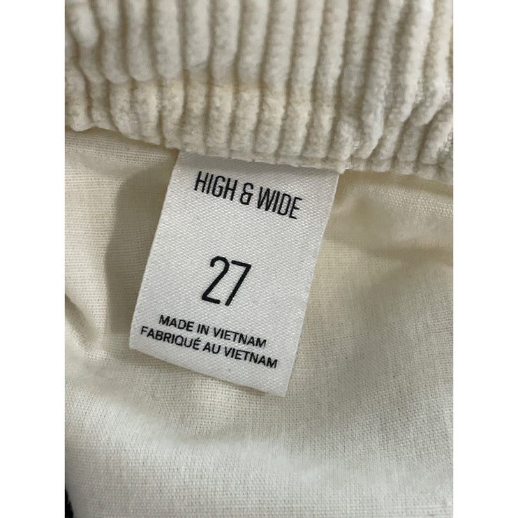 Urban Outfitters BDG Women's Ivory Corduroy High Rise Wide Leg Trousers Pants 27
