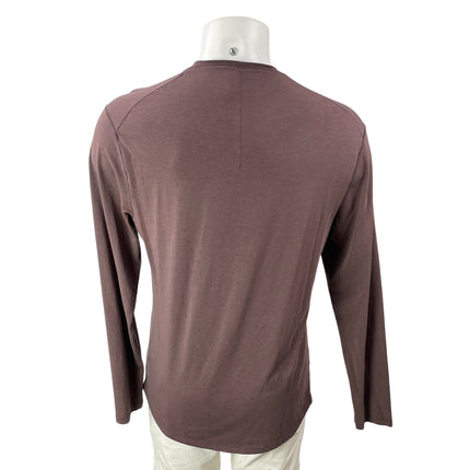 Lululemon 5 Year Basic Men's Purple Taupe Long Sleeves Henley Tee T-Shirt Top M