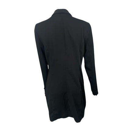 NEW River Island Black Tuxedo Mini Double Breasted Blazer Over Coat Dress Size 4