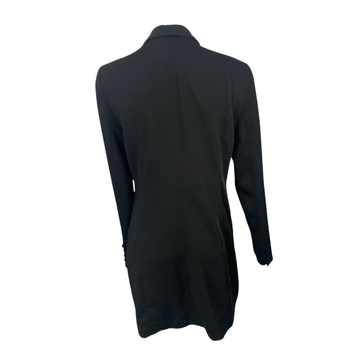 NEW River Island Black Tuxedo Mini Double Breasted Blazer Over Coat Dress Size 4