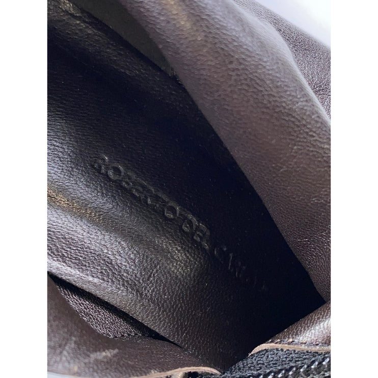 Roberto Del Carlo Women's Black Suede Leather Round Toe Zip Up Tall Boots Size 6