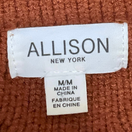 Allison Women's Rust Brown Textured Long Sleeve Round Neck Sweater Top Size M