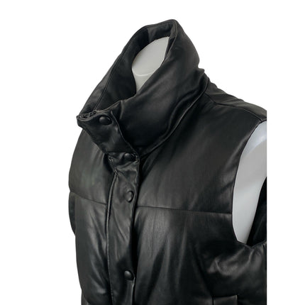 Zara Women's Black Stand Collar Sleeveless Puffer Quilted Vest Jacket Size S