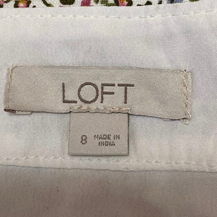 Ann Taylor LOFT Women's Multicolor Floral High Waist A Line Mini Dress Size 8