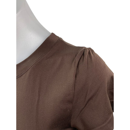 Aritzia Sunday Best Women's Brown Crew Neck Short Sleeve Crop Tee T-shirt Top S