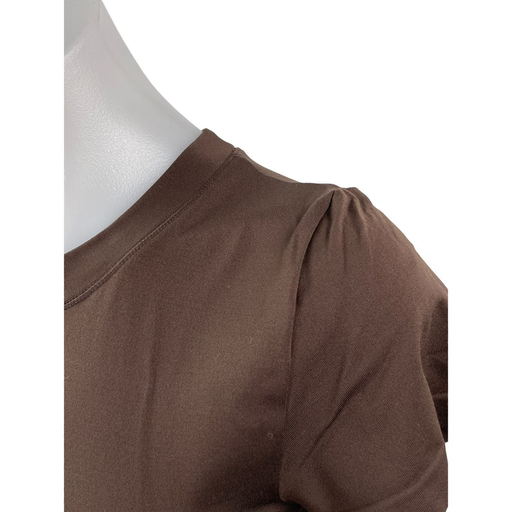 Aritzia Sunday Best Women's Brown Crew Neck Short Sleeve Crop Tee T-shirt Top S