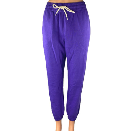 Gap Women's Purple Drawstring Fleece Drawstring Tapered Jogger Sweatpants Size M