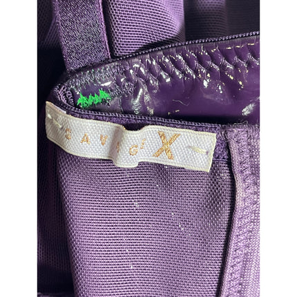 Savage x Fenty Purple Latex Bustier Corset Adjustable Sleeveless Crop Top Size S
