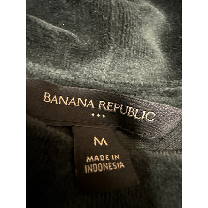 Banana Republic Black Velvet Velour Long Sleeve Turtleneck Sweater Top Size M