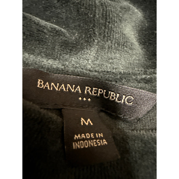Banana Republic Black Velvet Velour Long Sleeve Turtleneck Sweater Top Size M
