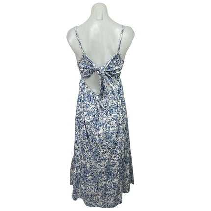We're All Pretty Girls Blue Floral Tiered Maxi Cami Tank Flare A-Line Dress Sz M