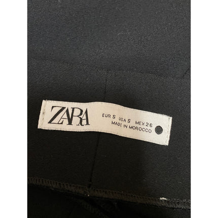 Zara Women's Black High Waisted Straight Wide Leg Trousers Dress Pants Size S