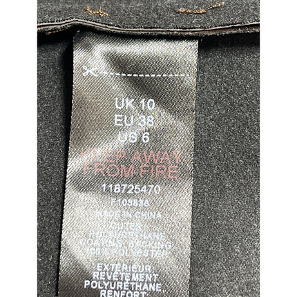 Topshop Women's Brown Croc Faux Leather Vegan Tie Waist A Line Mini Dress Size 6