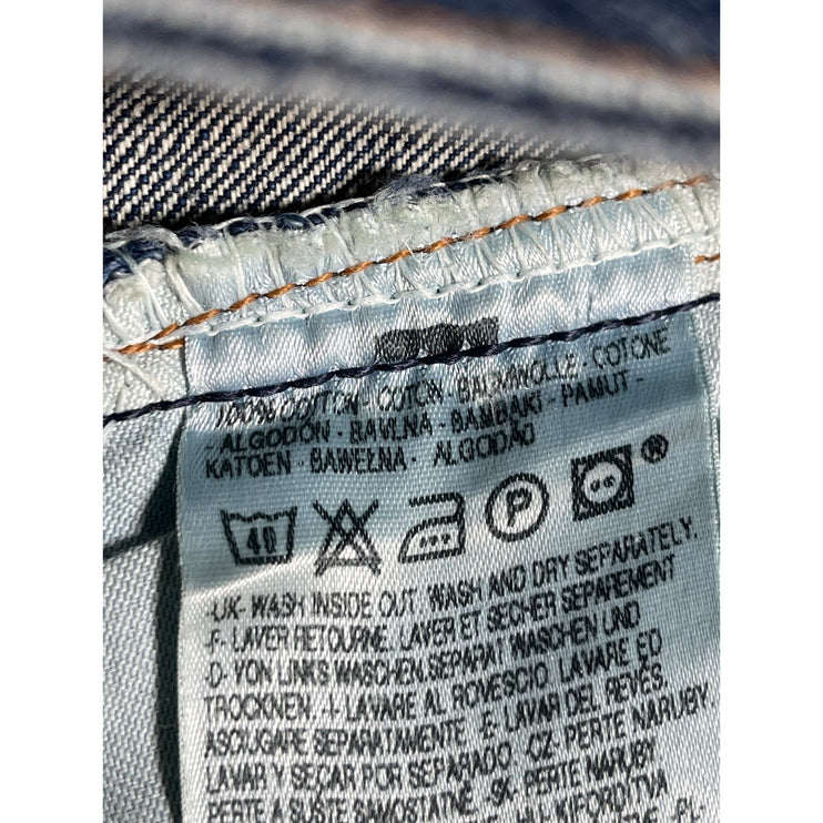 Levi's Women's Blue Medium Wash Raw Hem Frayed Mini Denim Jean Skirt Size M