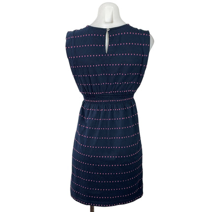 Ann Taylor LOFT Navy Blue Stitch Sleeveless Smocked Waist A Line Mini Dress XXSP