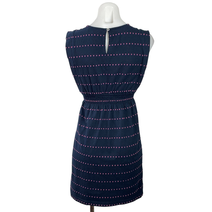 Ann Taylor LOFT Navy Blue Stitch Sleeveless Smocked Waist A Line Mini Dress XXSP