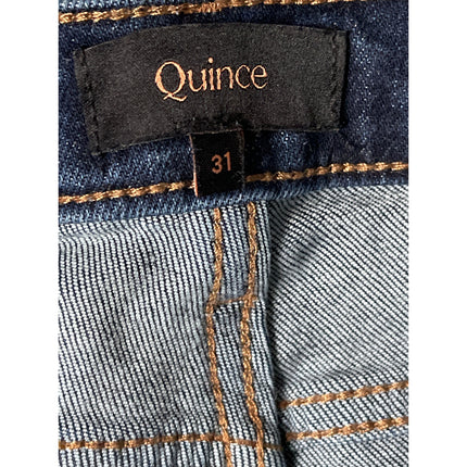 Quince Women's Blue High Rise Capri Baggy Straight Wide Leg Denim Jeans Pants 31