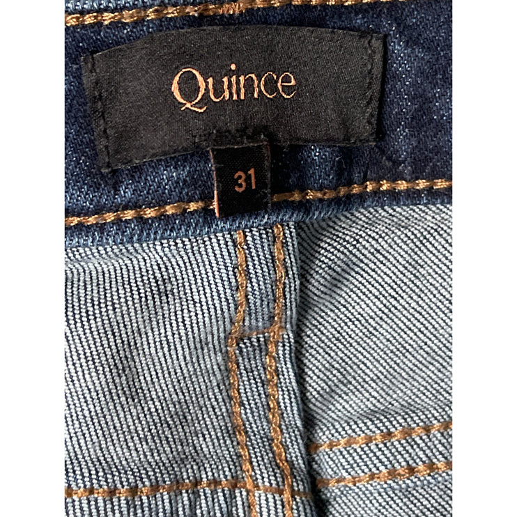 Quince Women's Blue High Rise Capri Baggy Straight Wide Leg Denim Jeans Pants 31