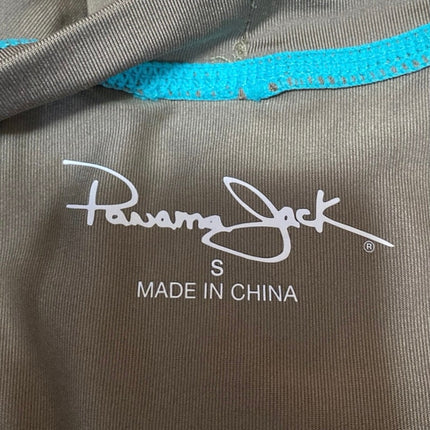 Panama Jack Women's Green Long Sleeve Colorblock Log Swim Rashguard Top Size S