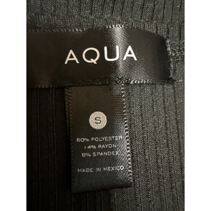 Aqua Women's Black Rib Knit Sleeveless Square Neck Cami Camisole Crop Tank Top S