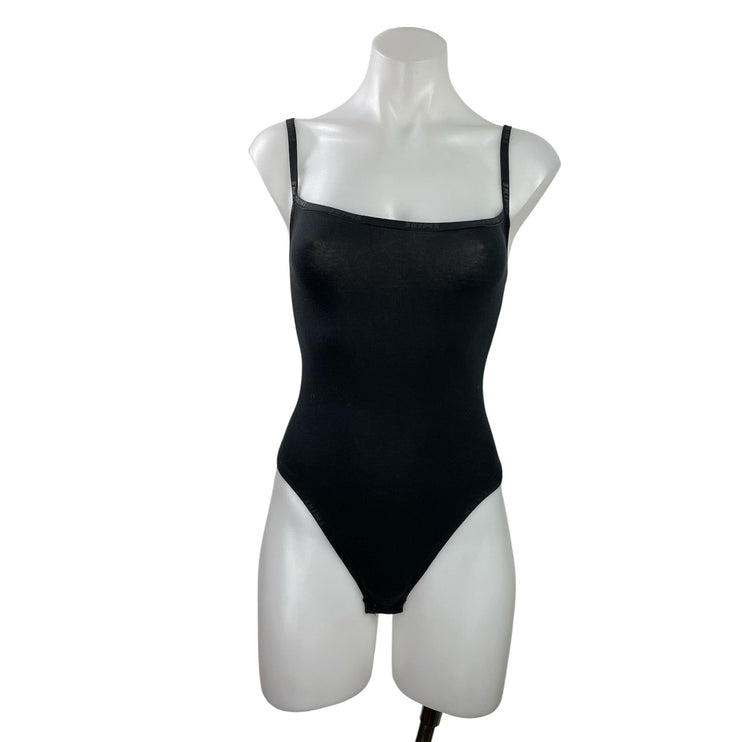 Skims Women's Black Sleeveless Square Neck Cami Camisole Bodysuit Tank Top Sz XS