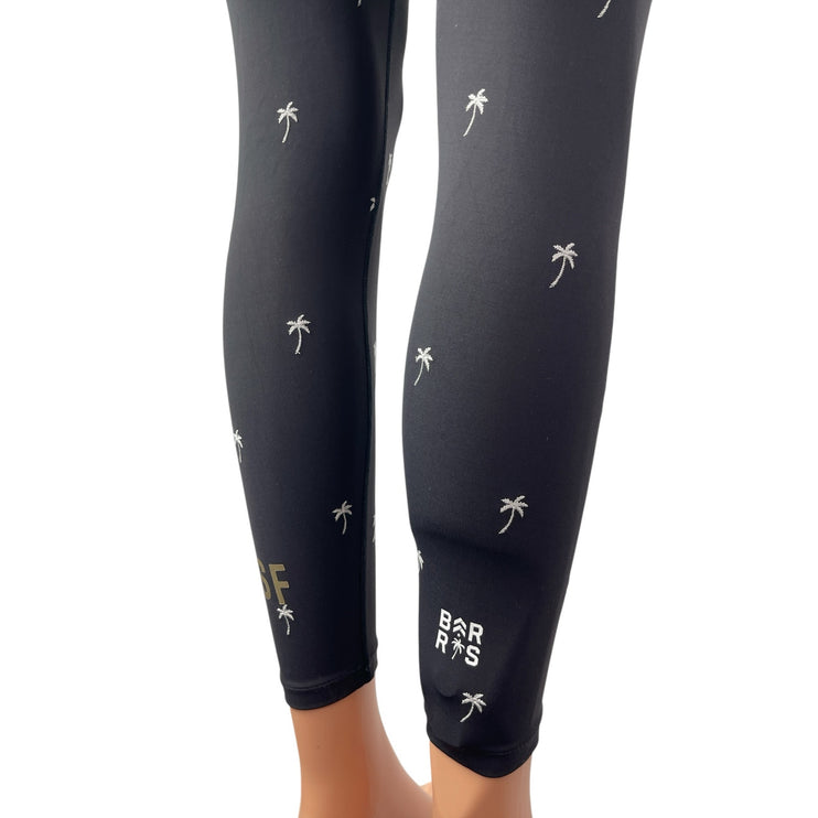 Alala Women's Black Palm Tree Print Yoga Workout Athletic Leggings Pants Size S