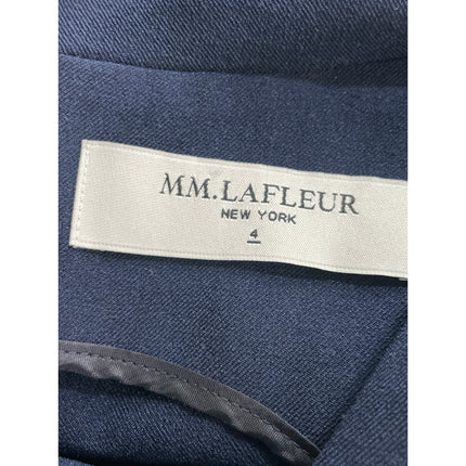 M.M Lafleur Women's Navy Blue Sleeveless V Neck A Line Mini Sheath Dress Size 4