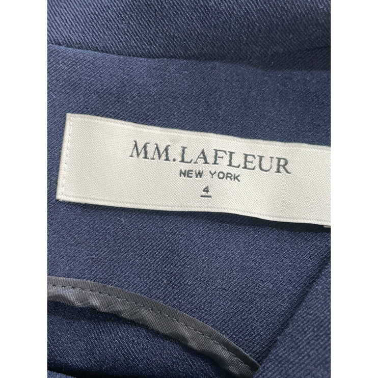 M.M Lafleur Women's Navy Blue Sleeveless V Neck A Line Mini Sheath Dress Size 4