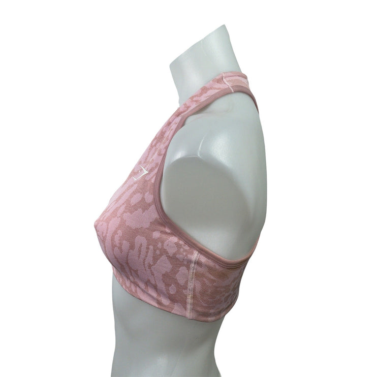 Gymshark Adapt Safari Pink Animal Print Seamless Sports Bra Bralette Tank Top S