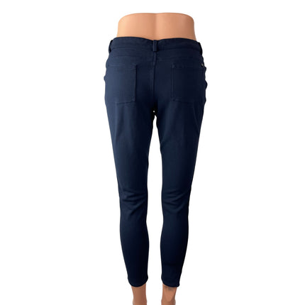 Tommy Hilfiger Women's Navy Blue Mid Rise Slim Skinny Trousers Pants Size S