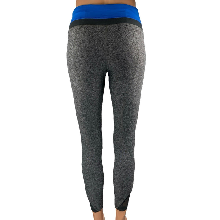 Lululemon Inspire Tight II Gray Blue Mesh Mid Rise Athletic Leggings Pants Sz 6