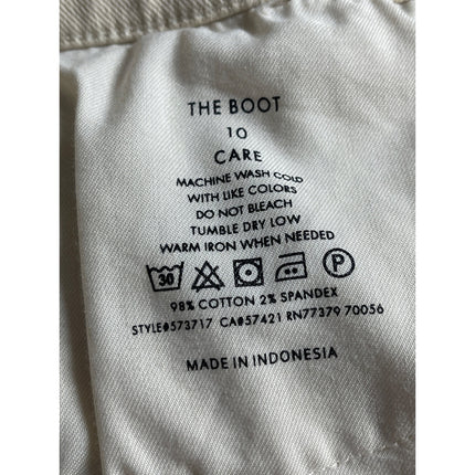 Ann Taylor LOFT The Boot Cream High Rise Straight Leg Denim Jeans Pans Size 10