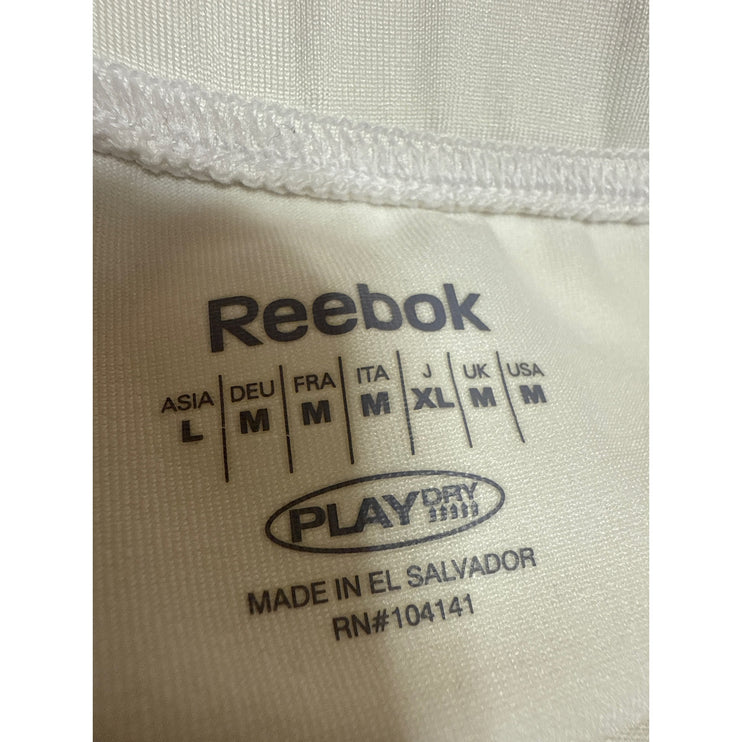 Reebok Women's White Pull On Mid Rise Yoga Workout Athletic Biker Shorts Size L