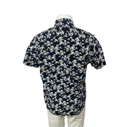 Goodfellow & Co Men's Black Printed Collar Short Sleeve Button Down Shirt Top M