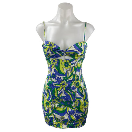 Zara Multicolor Floral Sleeveless Cami Camisole Mini Tank Bodycon Dress Size S