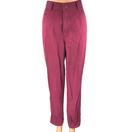 Vintage Gitano Women's Red Maroon High Waisted Tapered Leg Denim Jeans Size 12