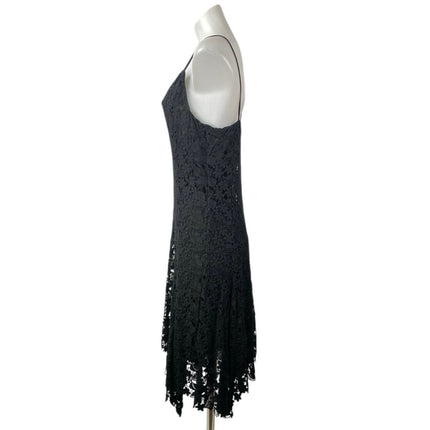 Polo Ralph Lauren Black Floral Lace Sleeveless Cami Camisole Midi A-Line Dress M