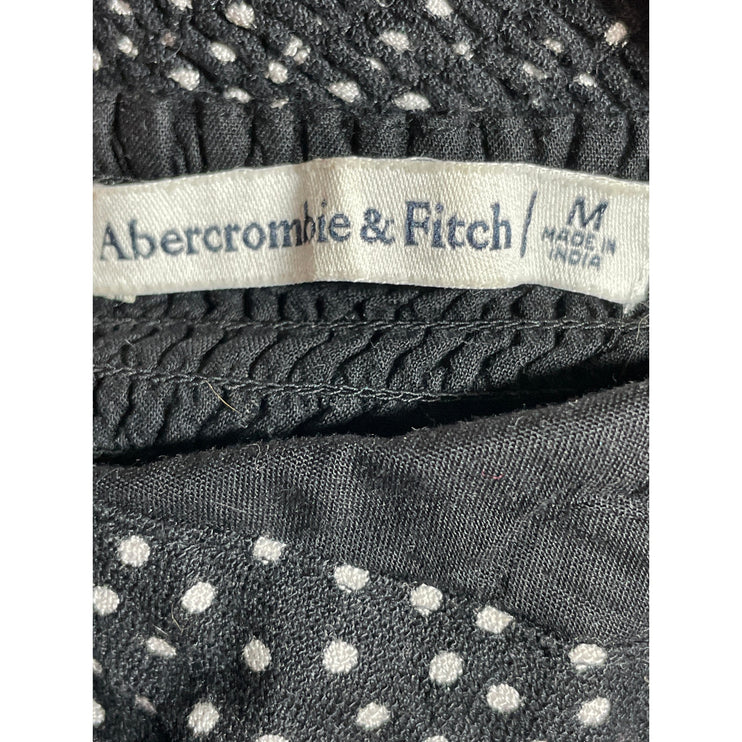 Abercrombie & Fitch Black Polka Dot Tie Strap Sleeveless Crop Cami Tank Top Sz M