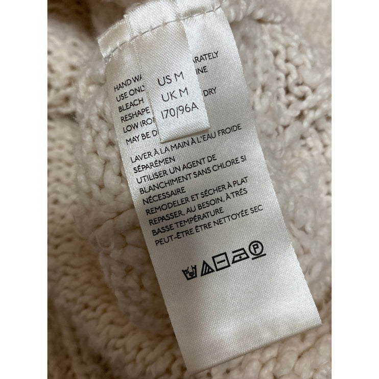 Free People Sandstorm Women's Beige Cable Knit Button Up Cardigan Sweater Top M