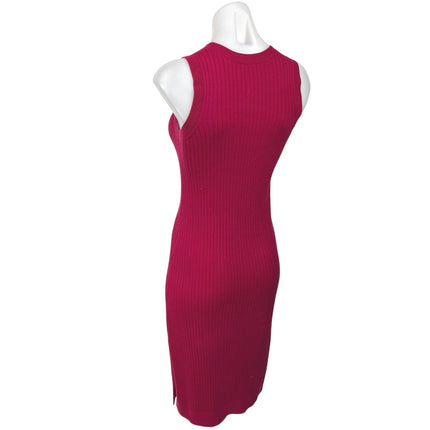 Banana Republic Red Rib Knit Sleeveless Midi Bodycon Sweater Tank Dress Size XS