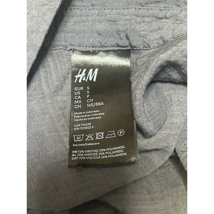 H&M Women's Gray Button Down Long Sleeve Shirt & Wide Leg Pants Matching Set S