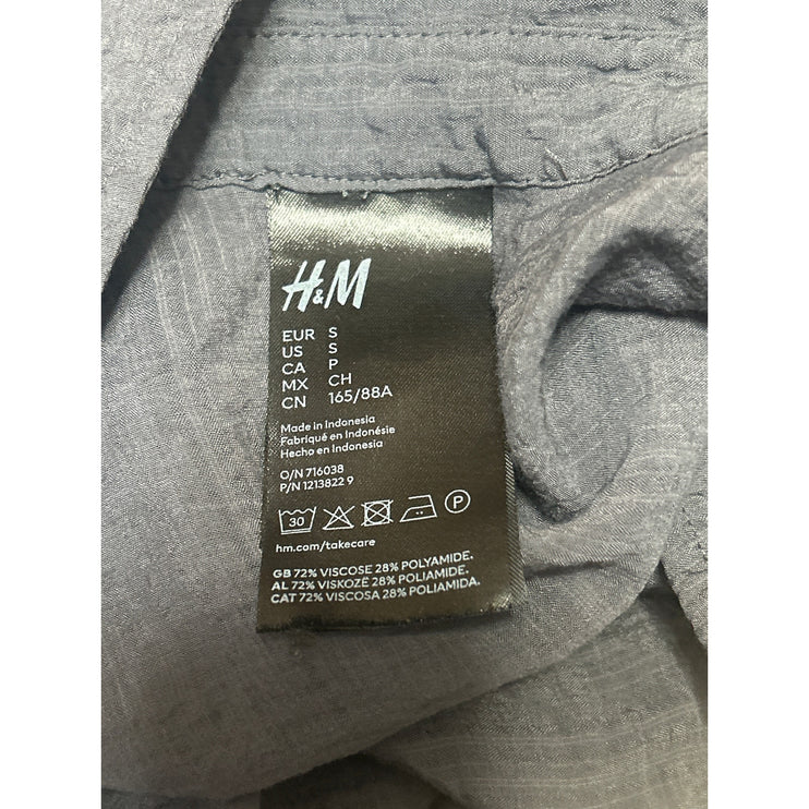 H&M Women's Gray Button Down Long Sleeve Shirt & Wide Leg Pants Matching Set S